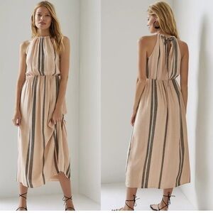 Anthropologie Cloth & Stone sz M Halter Maxi Dress Linen blend